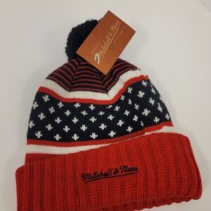 Mitchell & Ness Red and Blue Kids Beanie